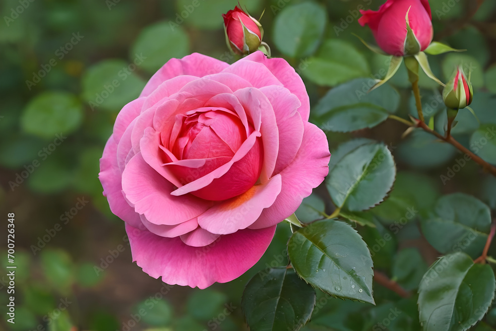 Rose in full bloom. Generative AI Rose in full bloom. Generative AI