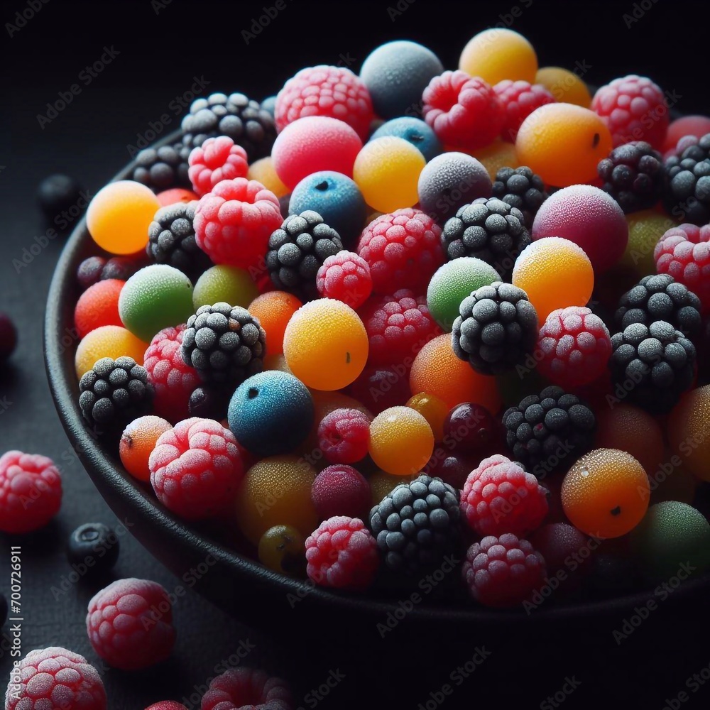 Mix of many berries. AI generated illustration Mix of many berries. AI generated illustration