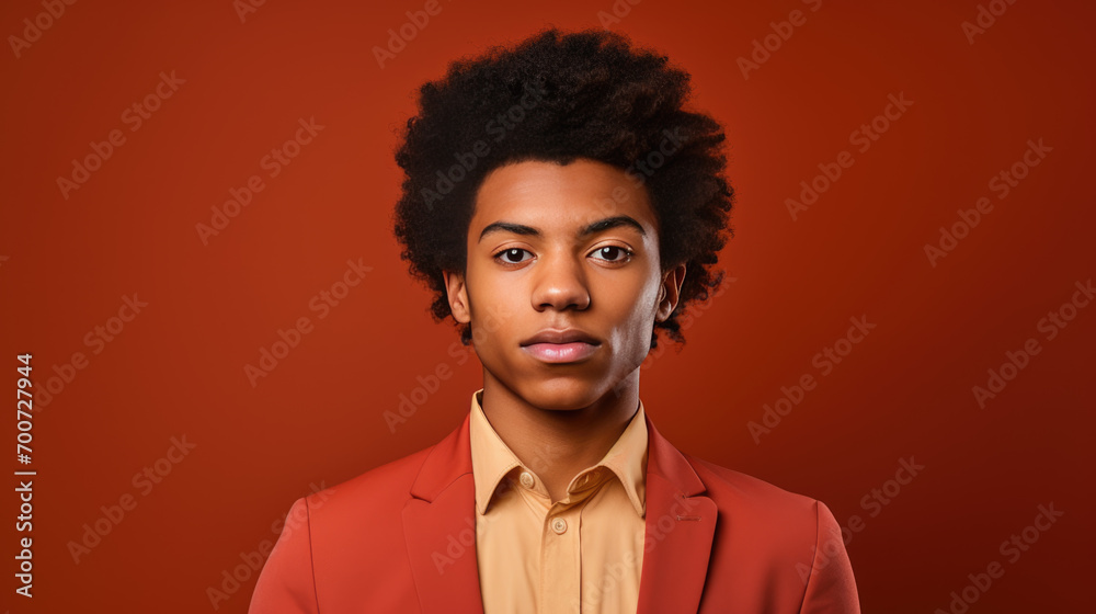 Young man posing against a background with a calm and confident demeanor. Young man posing against a background with a calm and confident demeanor.