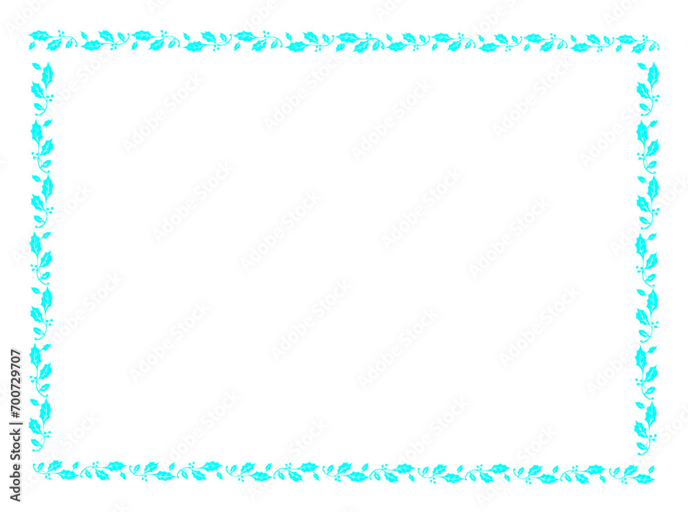 Vector blue frame with leaves, vector floral leaves for text and picture Vector blue frame with leaves, vector floral leaves for text and picture