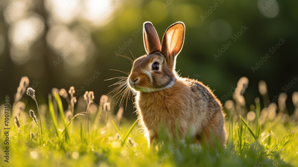 Rabbit in the grass, capturing the essence of wildlife in a natural setting. Rabbit in the grass, capturing the essence of wildlife in a natural setting.