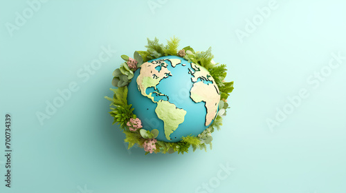 earth globe with grass