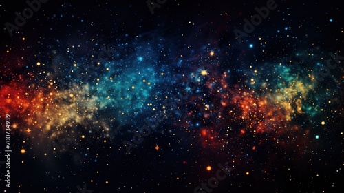 digital image, abstract cosmic fog, with intergalactic clouds and a starry expanse that suggests the vibrant core of a galaxy. The astral phenomena and celestial bodies, vivid and dreamlike quality
