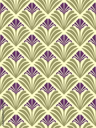 Seamless floral pattern texture or background. Vintage art nouveau style. Handmade drawing vector illustration.