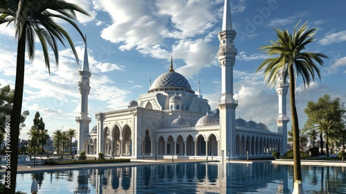 Foto Amazing architecture design of muslim mosque ramadan