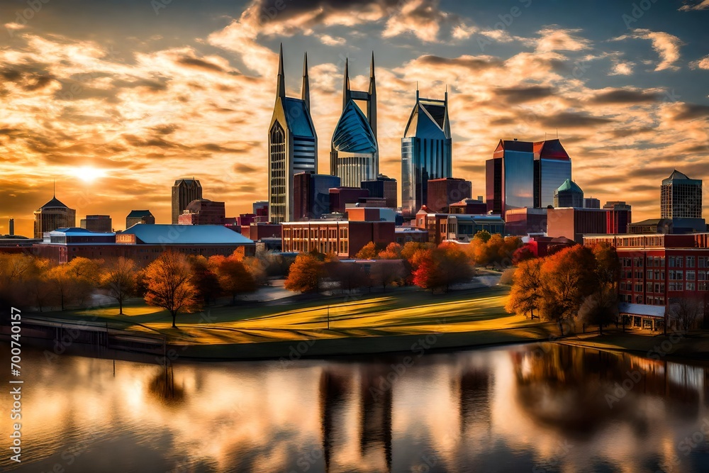 Obraz premium city skyline at night