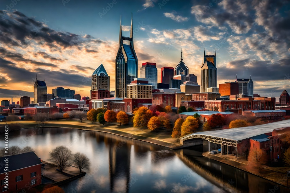 Fototapeta premium view of the city of frankfurt