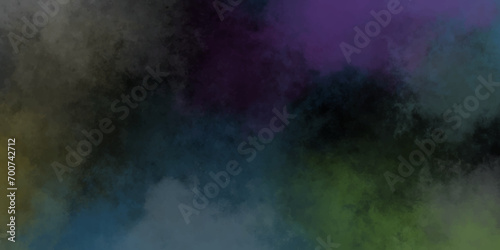 Abstract multi-color water vapor on a black background. Dark interstellar space with green, blue, purple nebula. Space background. Texture. Design elements. Abstract art. Steam the humidifier.