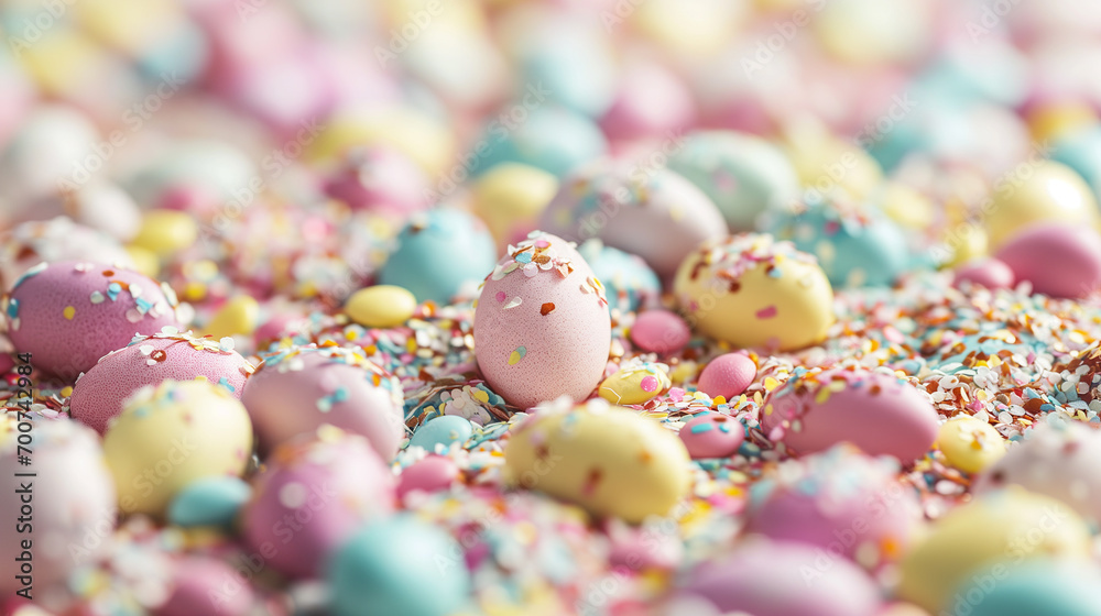 beautiful easter eggs with confetti