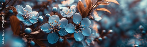 a blue flower with many blue flowers photo