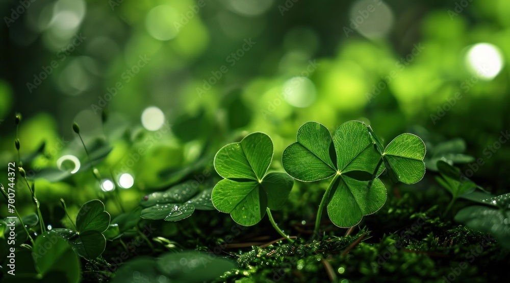 a four leaf clover leaf on a green background a four leaf clover leaf on a green background
