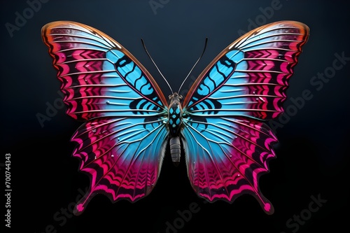 An imaginary rare butterfly with impressive colorful and beautiful patterns.