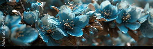 Fotografia a blue flower with many blue flowers
