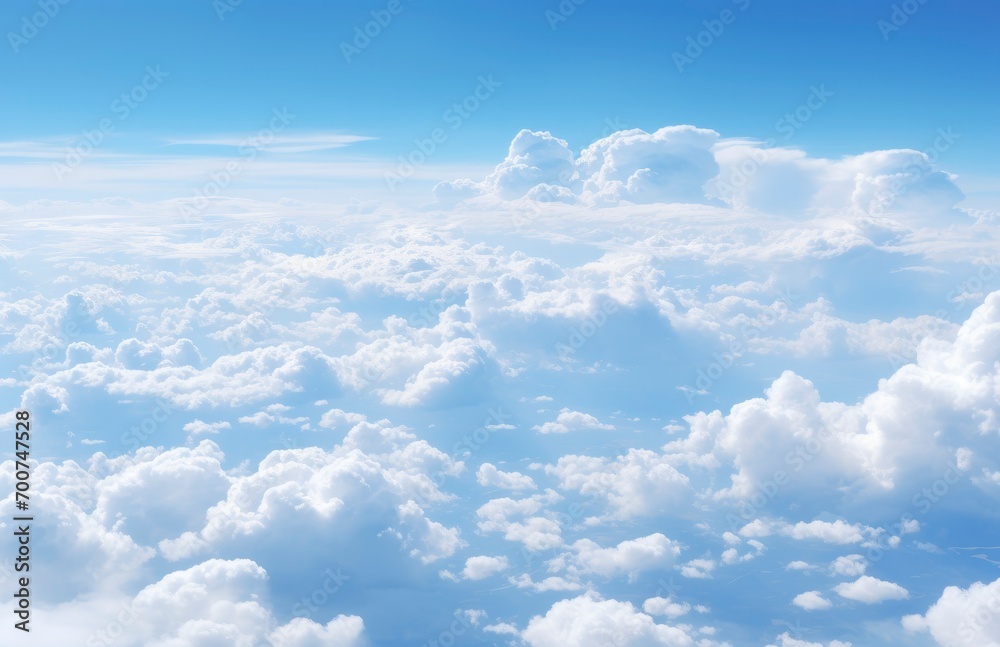 White clouds on blue sky as cloudscape background