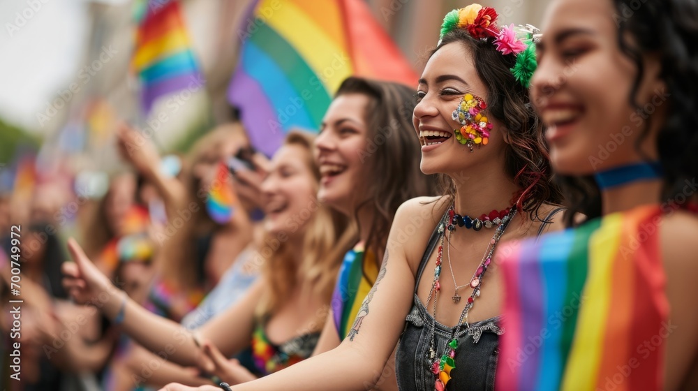 LGBT pride. Happy people at the LGBT parade. Freedom of love and diversity LGBT pride. Happy people at the LGBT parade. Freedom of love and diversity