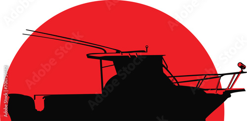 silhouette of a boat