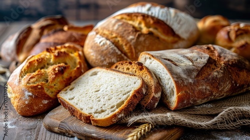Fotografia Whole and sliced breads