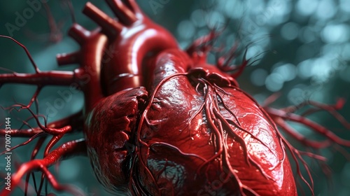 Heart human real veins anatomy for background