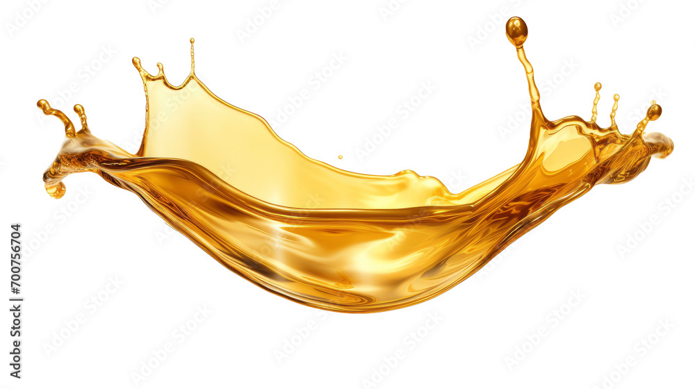 Fototapeta premium Golden oil splash cut out