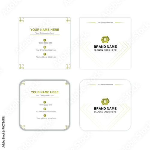 square Business card size design mockup review debit card size in cm  golden and white