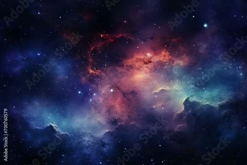Space scene with nebula and stars. Generative AI