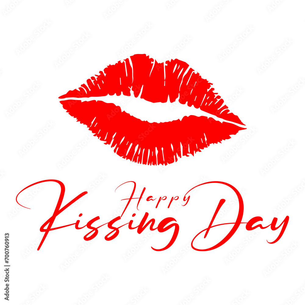 Happy kissing day lettering design with lips vector illustration. Happy kissing day lettering design with lips vector illustration.
