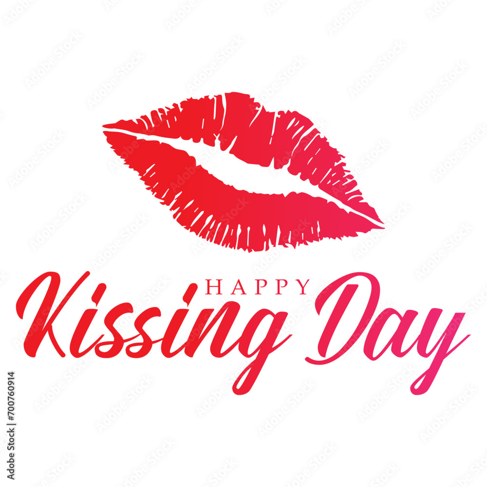 Happy kissing day lettering design with lips vector illustration. Happy kissing day lettering design with lips vector illustration.