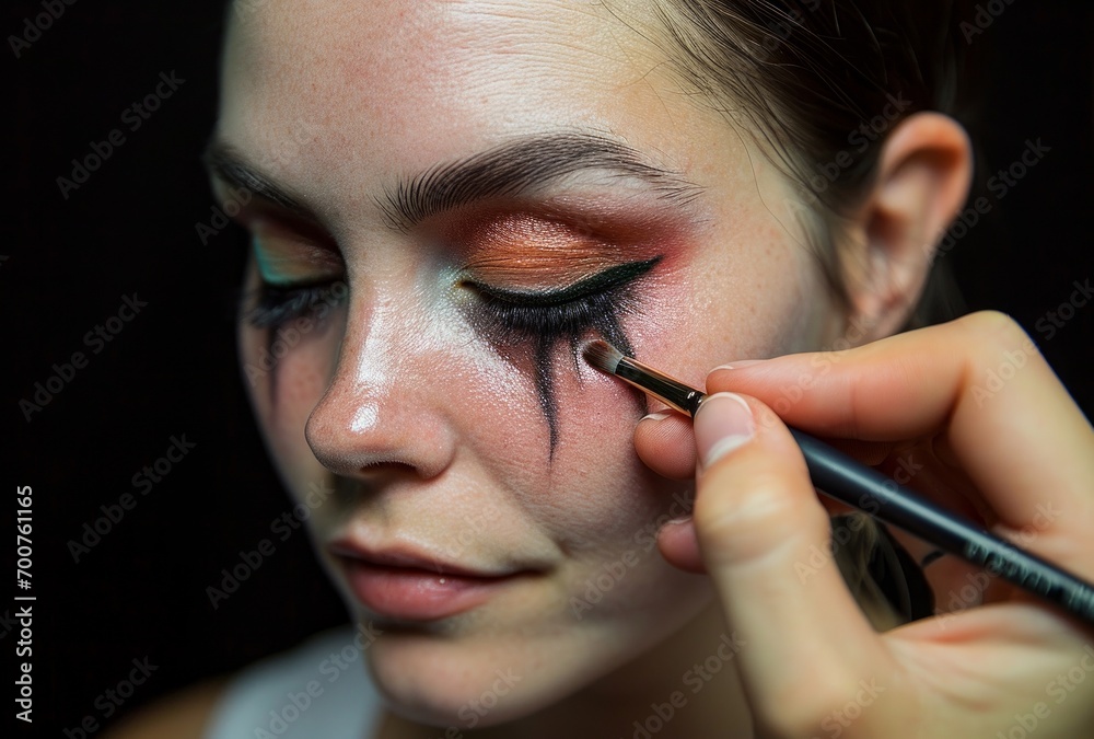 Obraz premium Face painting, make up artist. Generative AI