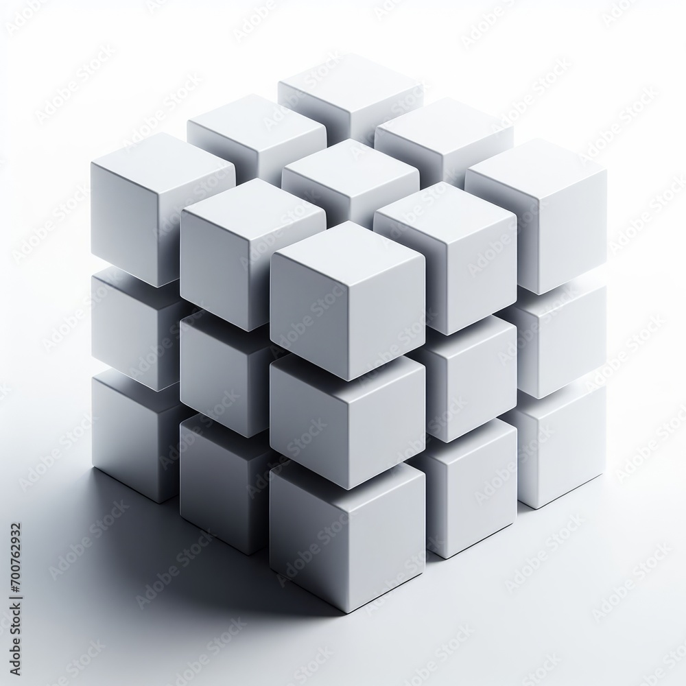 3d cubes on white 3d cubes on white