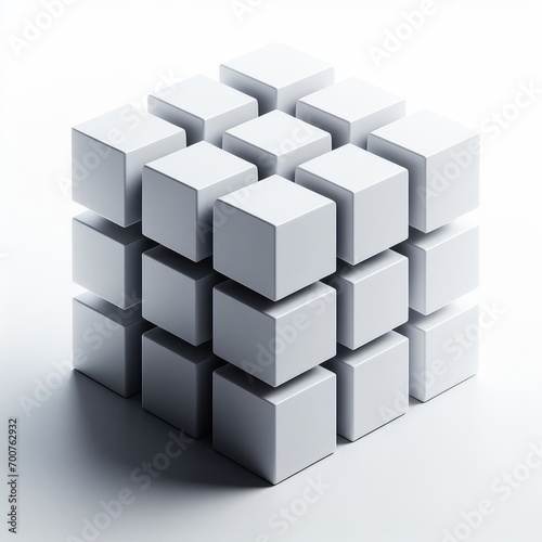 3d cubes on white