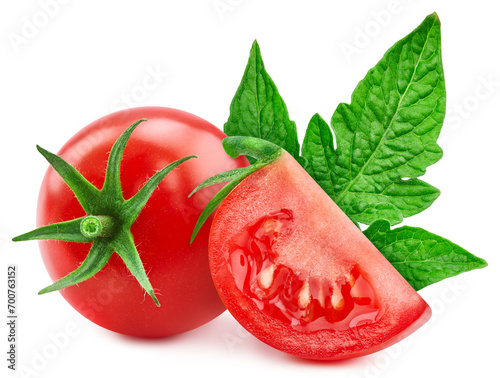 Isolated red  tomato on white background