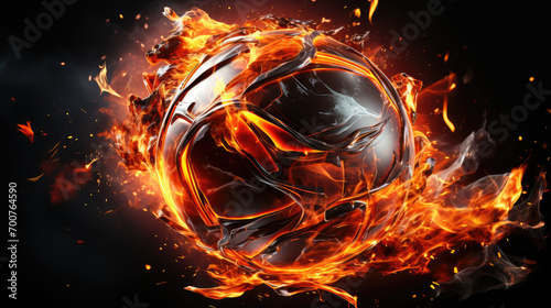 soccer ball in fire photo