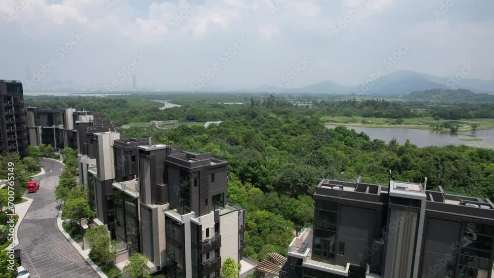 Drone Aerial skyview of Wetland Park, Tin Shui Wai, New Territories, Hong Kong Northern Metropolis Development, A Rural Land Town Development Residential Housing Property Construction Project Drone Aerial skyview of Wetland Park, Tin Shui Wai, New Territories, Hong Kong Northern Metropolis Development, A Rural Land Town Development Residential Housing Property Construction Project