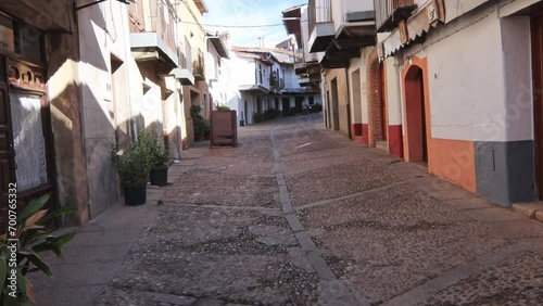 Guadalupe,Caceres,Spain. 10.6.2021 , Beautiful alleys of Guadalupe, in the province of Caceres, where the Royal Monastery of Santa Maria de Guadalupe is located, a 14th century monastery.  photo