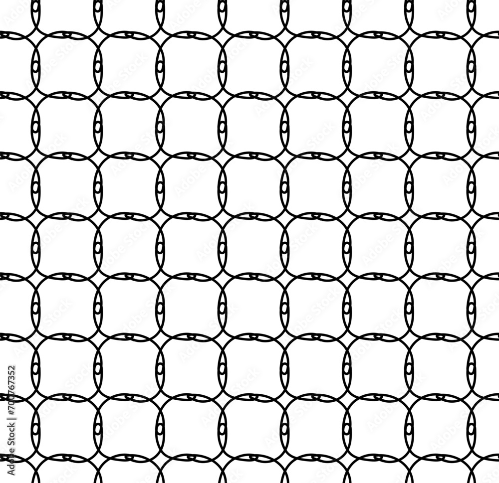 Fototapeta premium Vector seamless pattern in the form of a black lattice drawn in doodle style on a white background