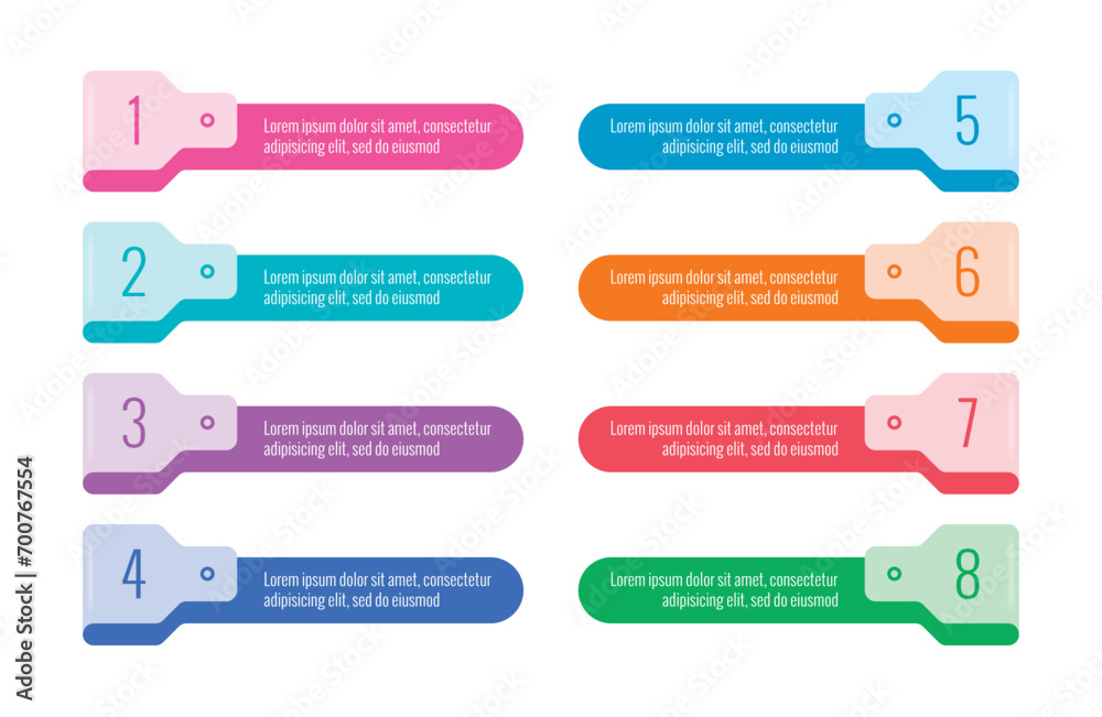 eight steps label template. futuristic banner. folded paper banner template. eight step informational template eight steps label template. futuristic banner. folded paper banner template. eight step informational template