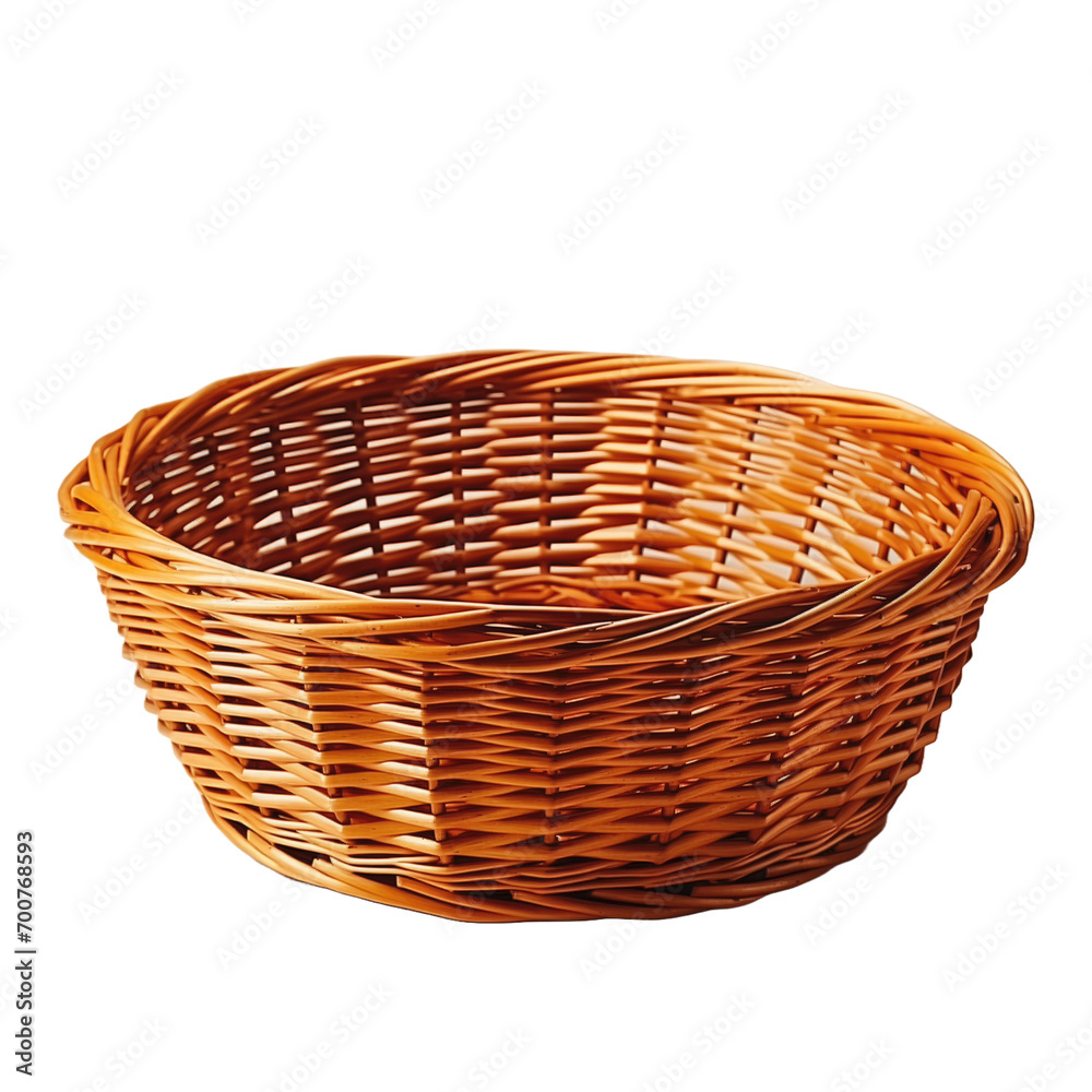 Fototapeta premium A Wicker Basket on a White Background