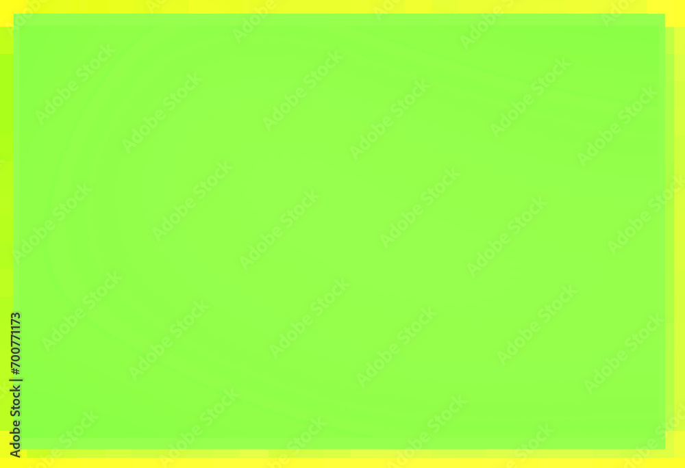 Yellow decorative frame with empty center of green gradient background on which it fits black and white text where the usual 2D font looks impressive