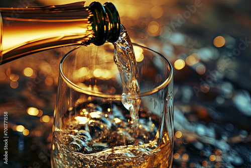 Pouring Champagne Elegance in Warm Tones photo