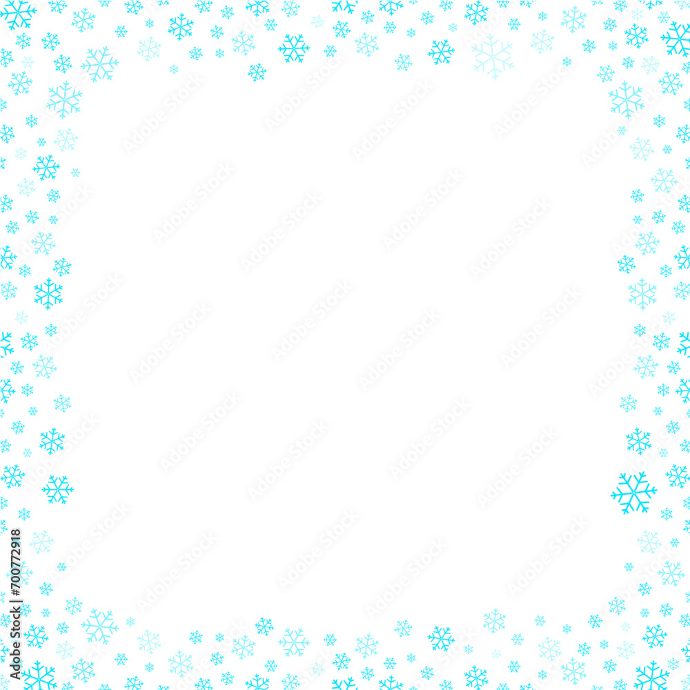 falling snowflake border background square frame falling snowflake border background square frame