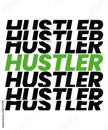 hustle repeated typographic text design