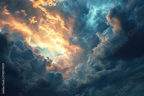 Divine Revelation: Jesus Christ's Majestic Arrival on Clouds with Power and Glory photo