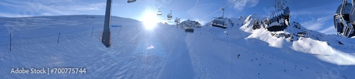Ski slopes and chairlift in the Tiroler Alps in the Soellden ski area. Austria. photo