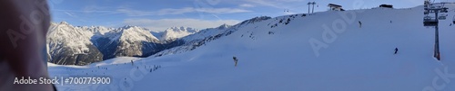 Ski slopes and chairlift in the Tiroler Alps in the Soellden ski area. Austria. © STV