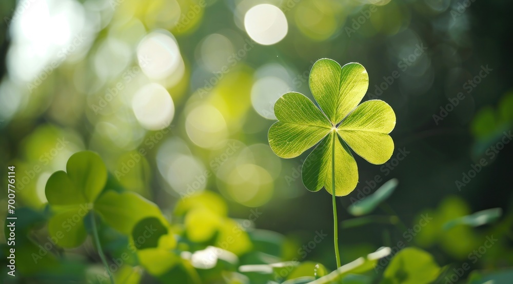 four leaf clover leaf against a blond background four leaf clover leaf against a blond background