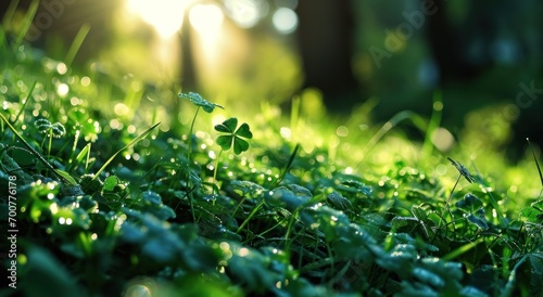 green grass wallpaper with shamrocks