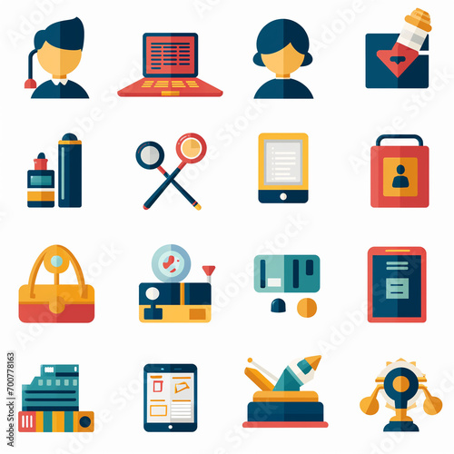 Set of education and e-learning icons