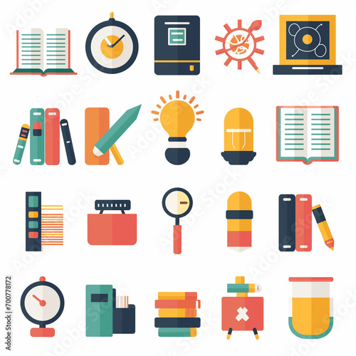 Set of education and e-learning icons