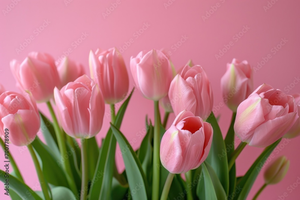 pink tulips against a pink background with a tabletop pink tulips against a pink background with a tabletop