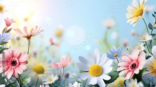 spring poster template with large copy space for text